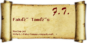Fakó Tamás névjegykártya